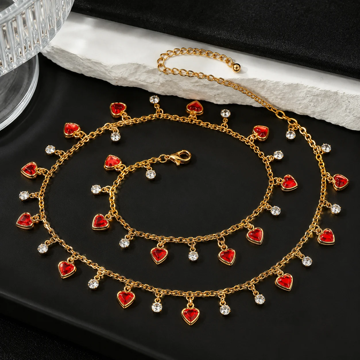 0,5/1m Herzanhänger Strass-Ketten aus Kupfer für DIY-Halsketten, Armbänder, Schmuckherstellung, Kleidung, Quastenmaterial, Bastelarbeiten – Detail 6