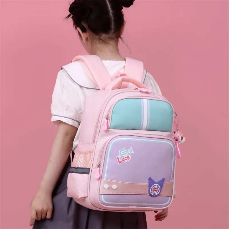 Sanrio Kulomie Cartoon Waterproof and Wear-resistant Student School Bag Girls Oxford Cloth Ridge Children's Backpack