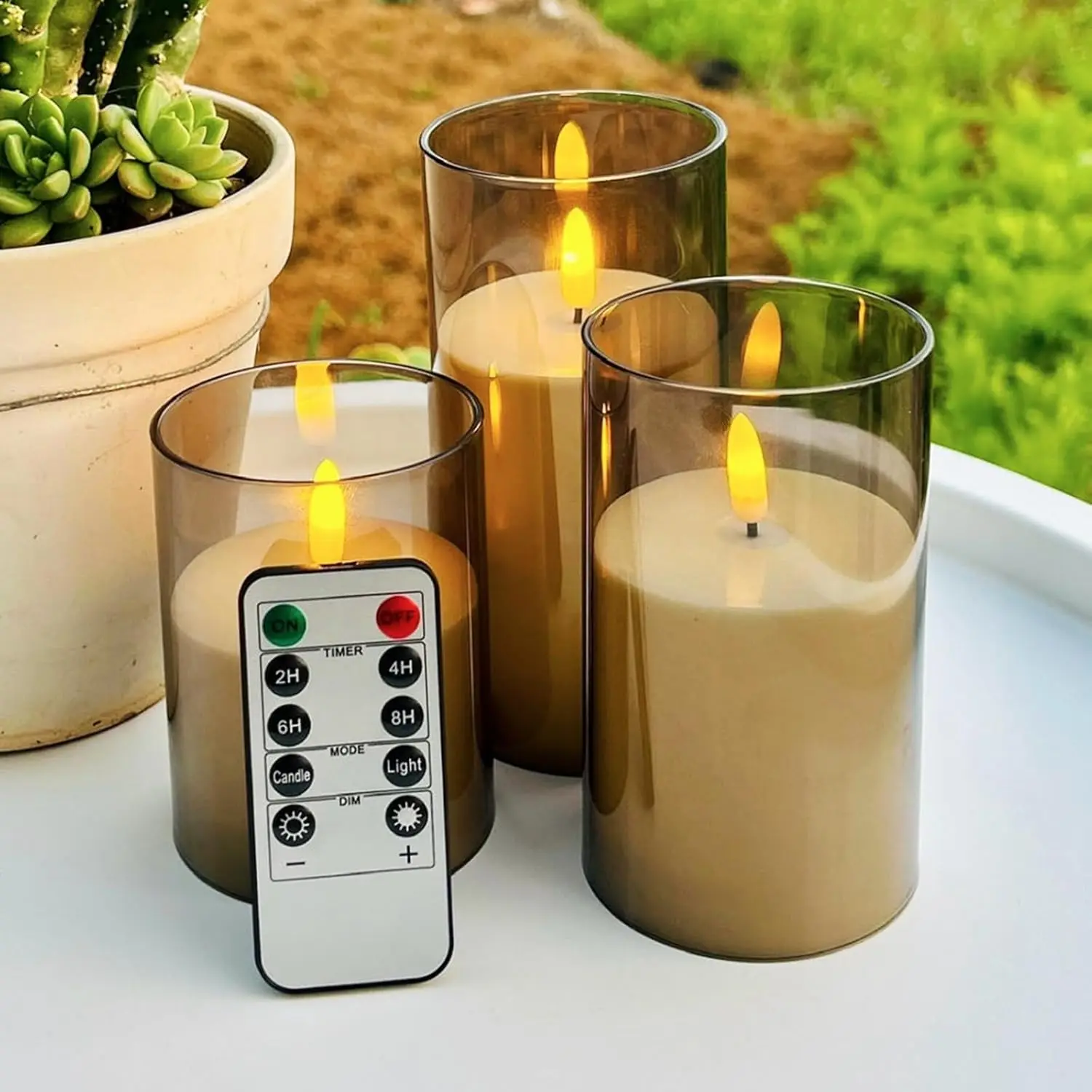 

3Pcs Battery Operated Flickering Flameless Candles with Remote and Timer Led Electric Candles for Home Atmosphere Festival Decor