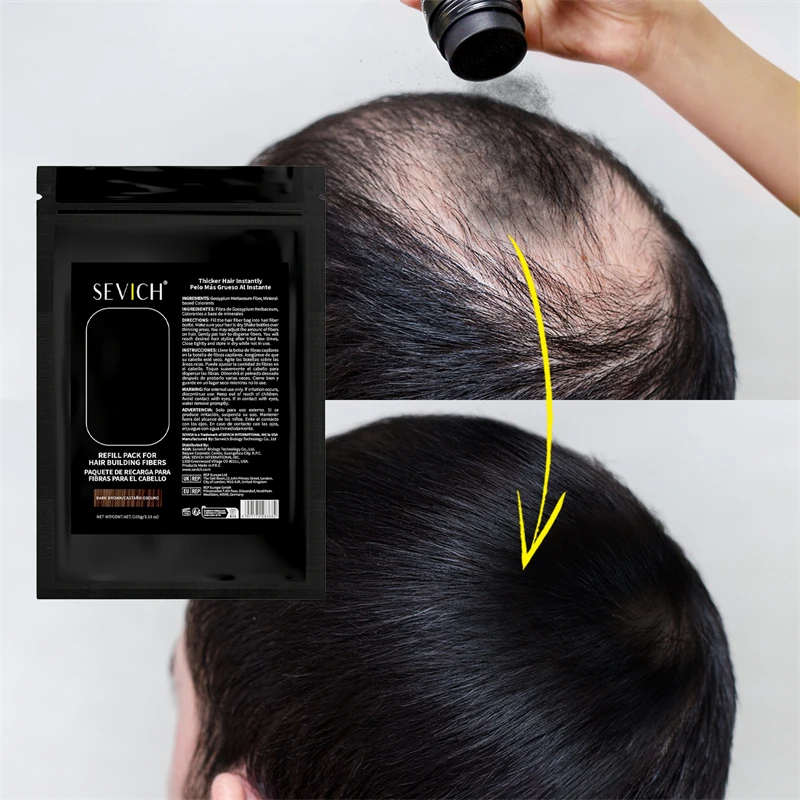 100g Haarbaufasern Keratin Haarfasern Pulver Instant Haarfaserspray Nachfüllbeutel Glatze Verlängerung Pflege Verdickungsprodukt