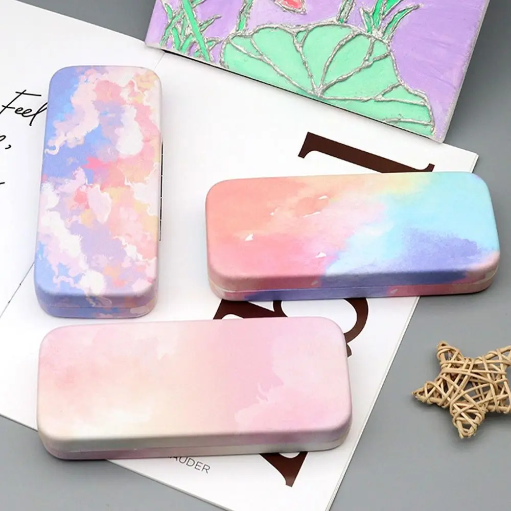 Multi-purpose Square Box Cute Colorful Romantic Clouds Glasses Storage Glasses Case Travel