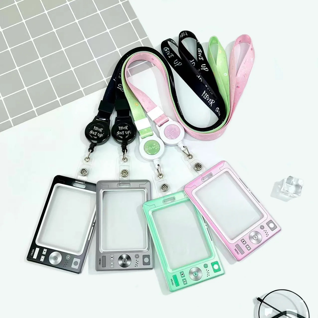 Card Sleeve Hard Plastic School Stationery Kawaii Retractable Nurse Badge Reel ID Case Cute Lanyard Clip Camera Bus Card Case