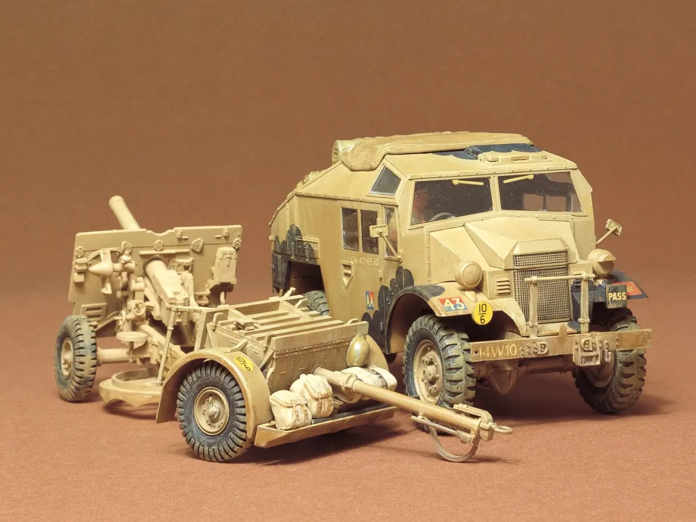 35044 Assembly Model Kit Tamiya 1/35 British 25Pdr. Field Gun & Quad Gun Tractor