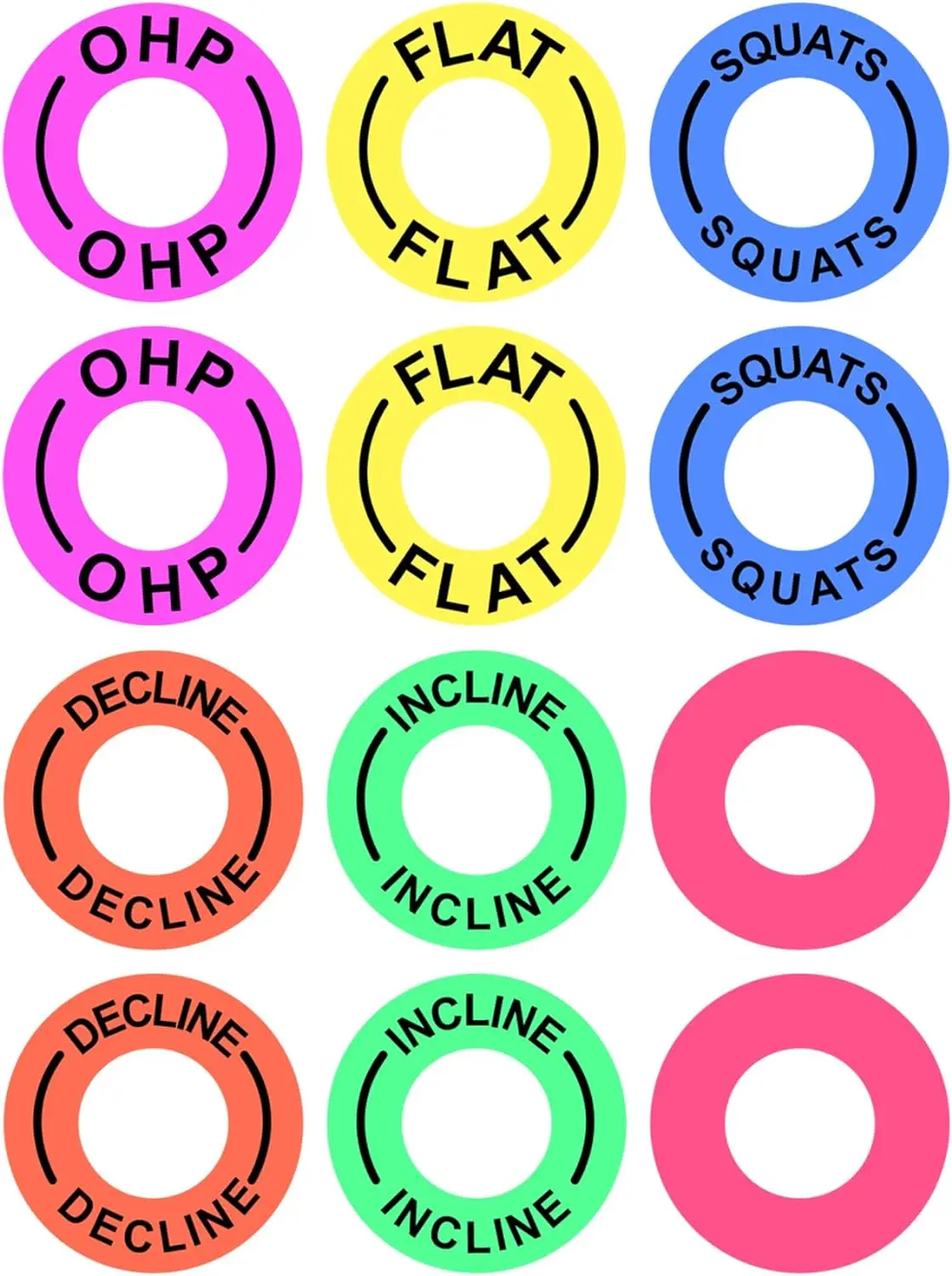 Power Squat Rack Barbell Magnetic Position Markers Rings 1.5inch Magnets Identifier Rings Reminders Labels for Home Gym 12Pcs