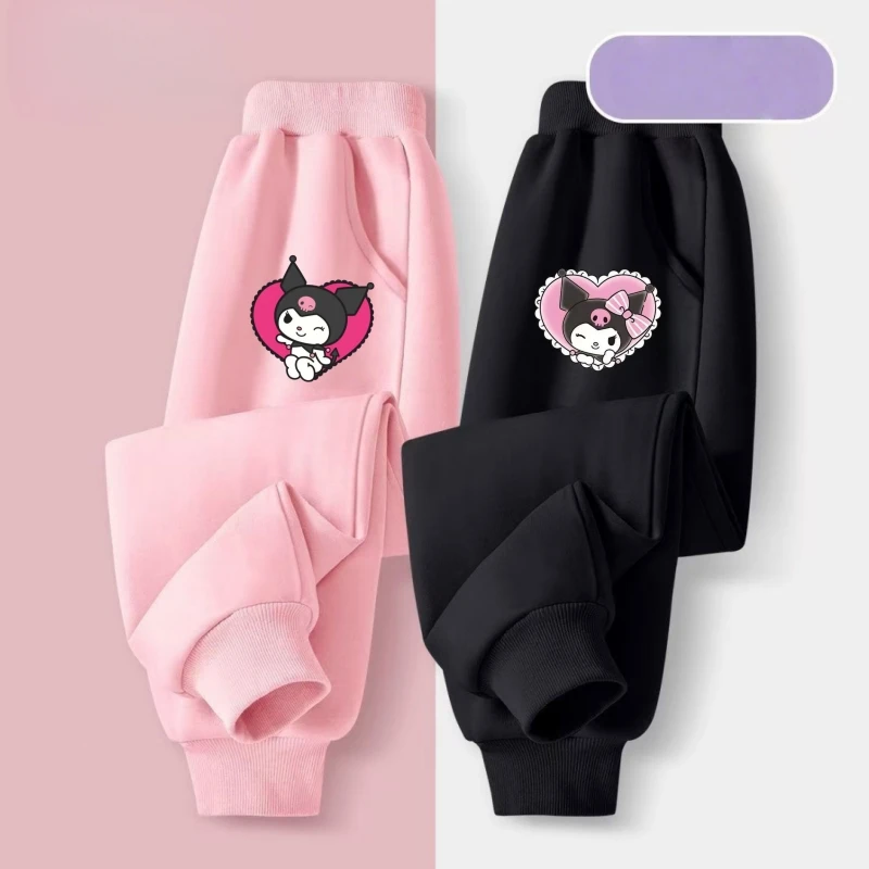 2 قطعة \ مجموعة الخريف طفل الفتيات ملابس الأطفال عارضة الكرتون سانريو كورومي السراويل المطبوعة طفل الرياضة أسفل رياضية #5