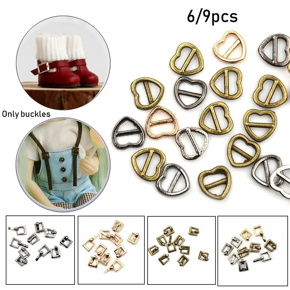 6/9pcs Newest Mini Ultra-small Girls  Belt Buttons Tri-glide Buckle  Bags Accessories Diy Dolls Buckles