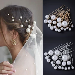 Fashion Metal U Shape Pearl Hairpin Clips Wedding Bridal Updo Ornaments Ancient Costume Modeling Hair Jewelry Accessories Gifts