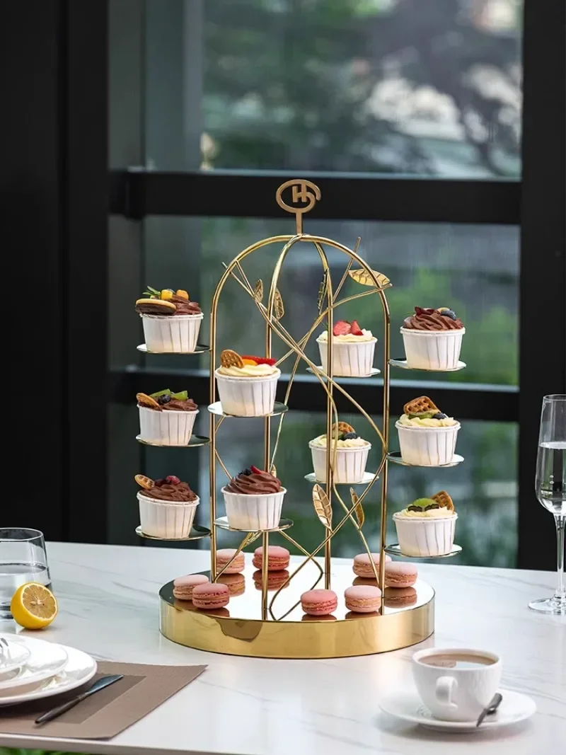 three-layer tray hotel dessert table ornament display stand