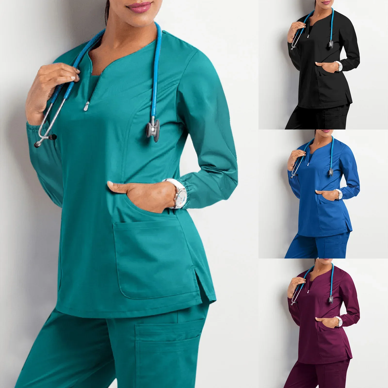 2024 Autumn and Winter Operating Room Hand Washing Uniform Women's Long-sleeved Workwear Nurse Surgeon Isolation Overalls