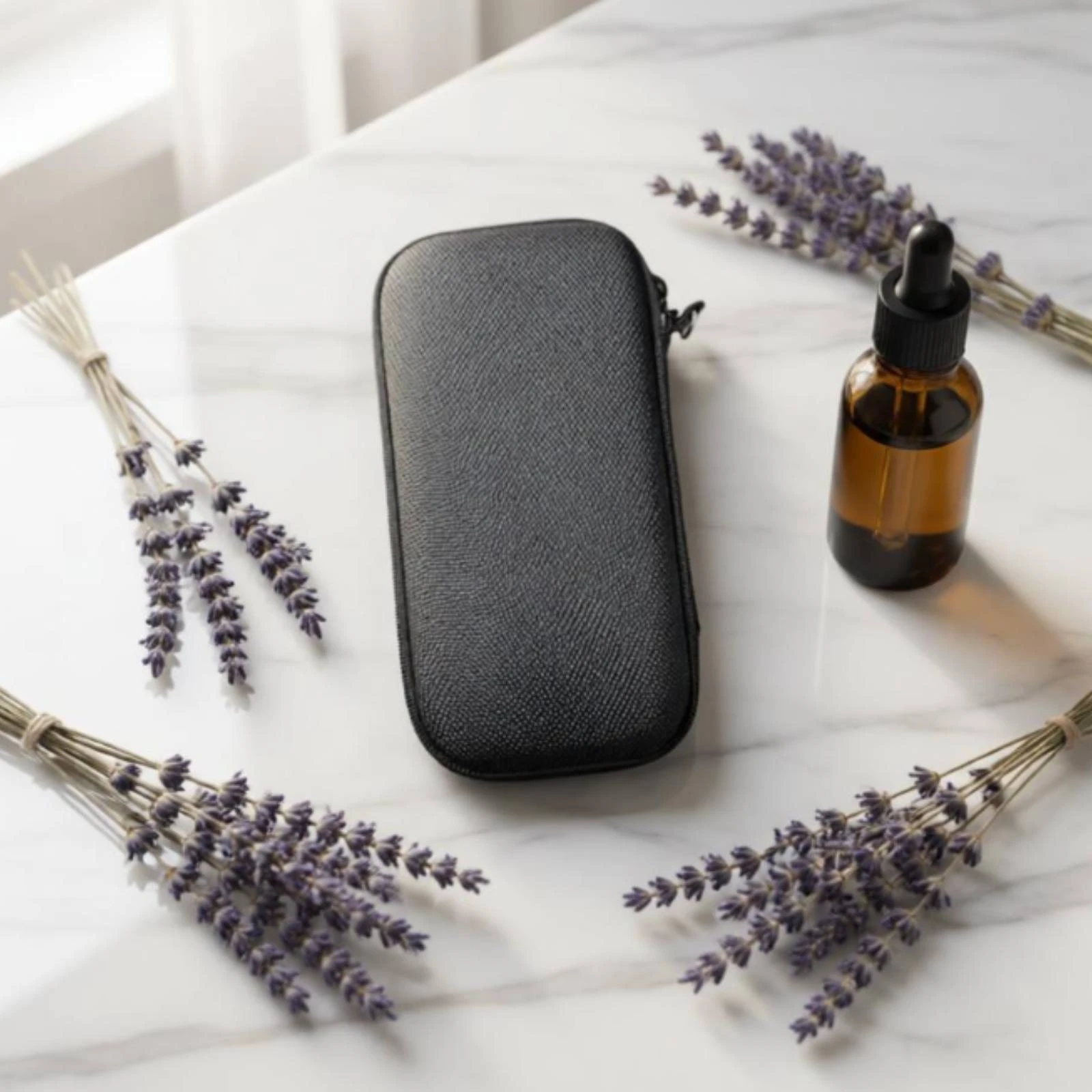 Essential Oil Storage Case Textured Essential Oil Carrying Case Hard Shell Organizer Rectangular Portable