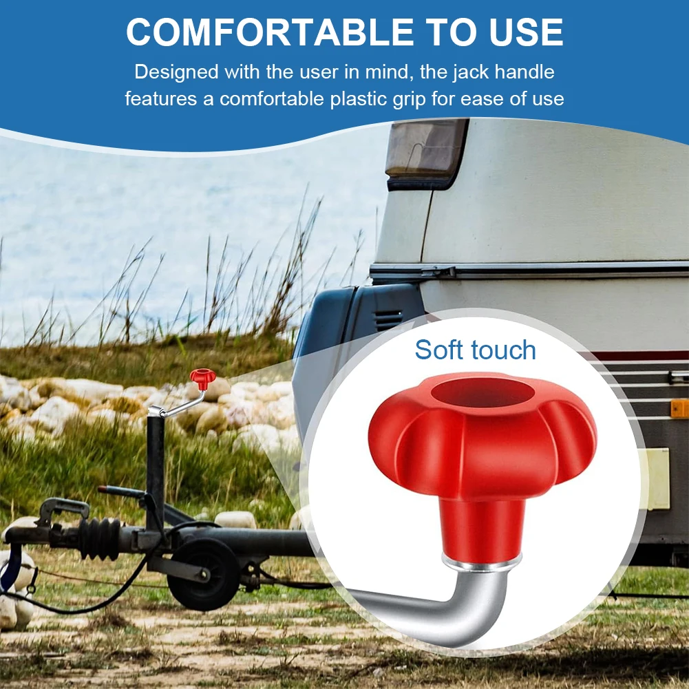 2セットのユニバーサルトレーラージャックハンドル、ボルト、ナット、スペーサー付き、交換用ジャッククランク、ウィンドジャックハンドル、ほとんどのジャックトレーラーに適合