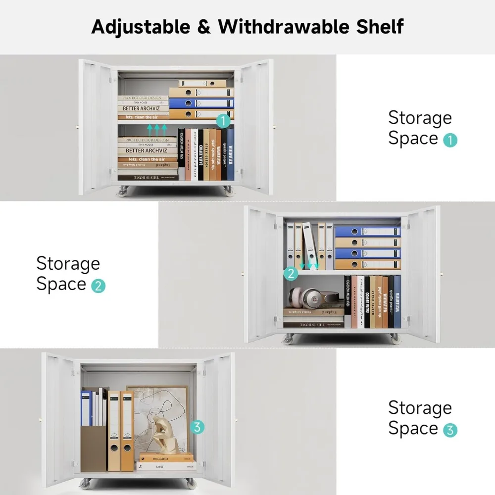 Support d'imprimante en métal avec rangement, tables d'imprimante mobiles pour petits espaces avec porte, étagère réglable, classeur sur roulettes pour H
