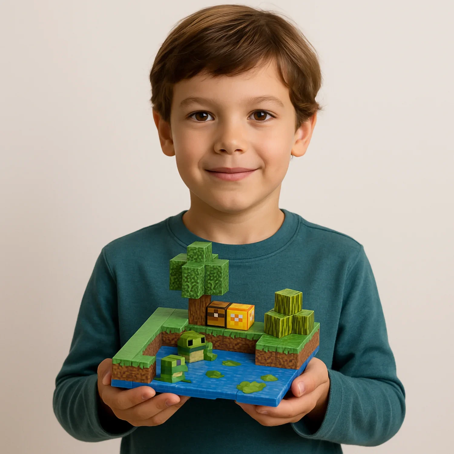 자석 블록 마인 월드 자석 큐브 쌓기 빌딩 블록 세트 픽셀 스타일 감각 장난감 어린이 남아 여아 DIY