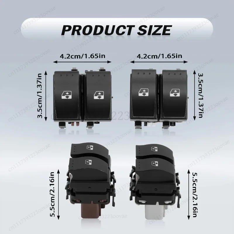 2pcs Front Left Power Window Regulator Switch for Espace IV Laguna 2 Megane 2 Scenic 2 8200015088 8200108268 8200315040