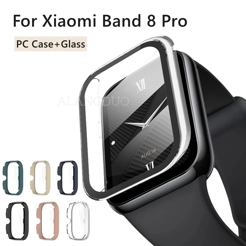 Hard PC Glass Case for Xiaomi Band 8 Pro Full Cover Screen Protector Bumper Shell Miband 8pro Anti-fall Cases