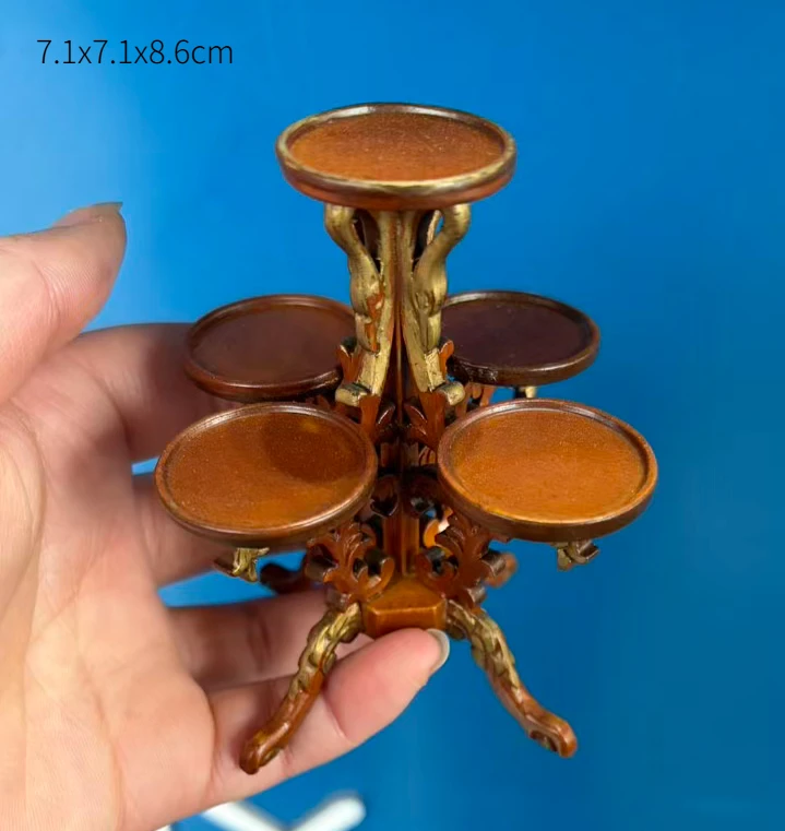 1:12 Poppenhuis Europees Meubilair Decoratieve Miniaturen Scène Mini Gesneden Tafel Stoel Computer Bureau Stoel Meubilair