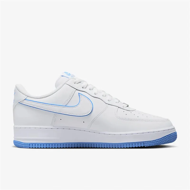 Nike Air Force 1 07 Low Men's Board Shoes Supportive Comfort Casual Shoes Cushioned Lightweight Breathable Sneakers Blue-White