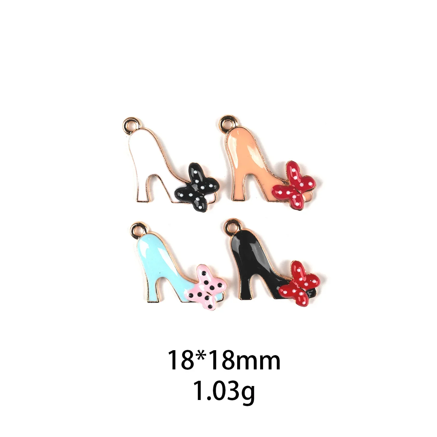 10pcs High-heeled Shoes Metal Enamel Charms DIY Handmaking Pendants Ornaments Beads for Bracelet Earrings Jewelry Making