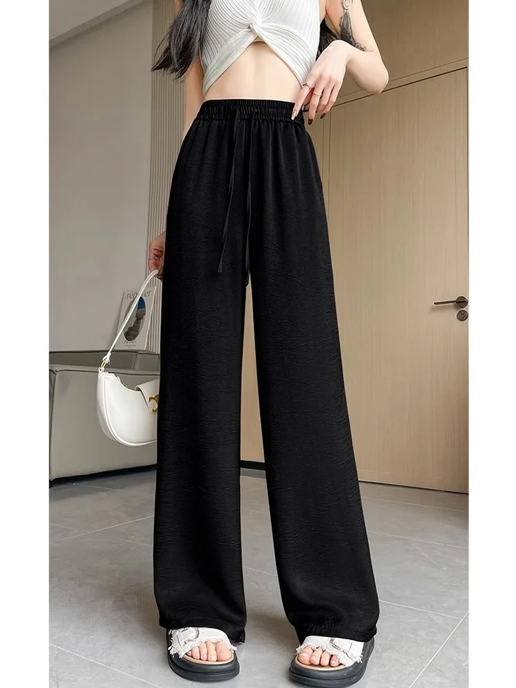 السراويل واسعة الساق الهبي المرأة الخريف الحلو فتاة الاتجاه منتظم صالح مكتب مكان العمل تنفس مشروط السراويل Highstreet عيد الميلاد #5