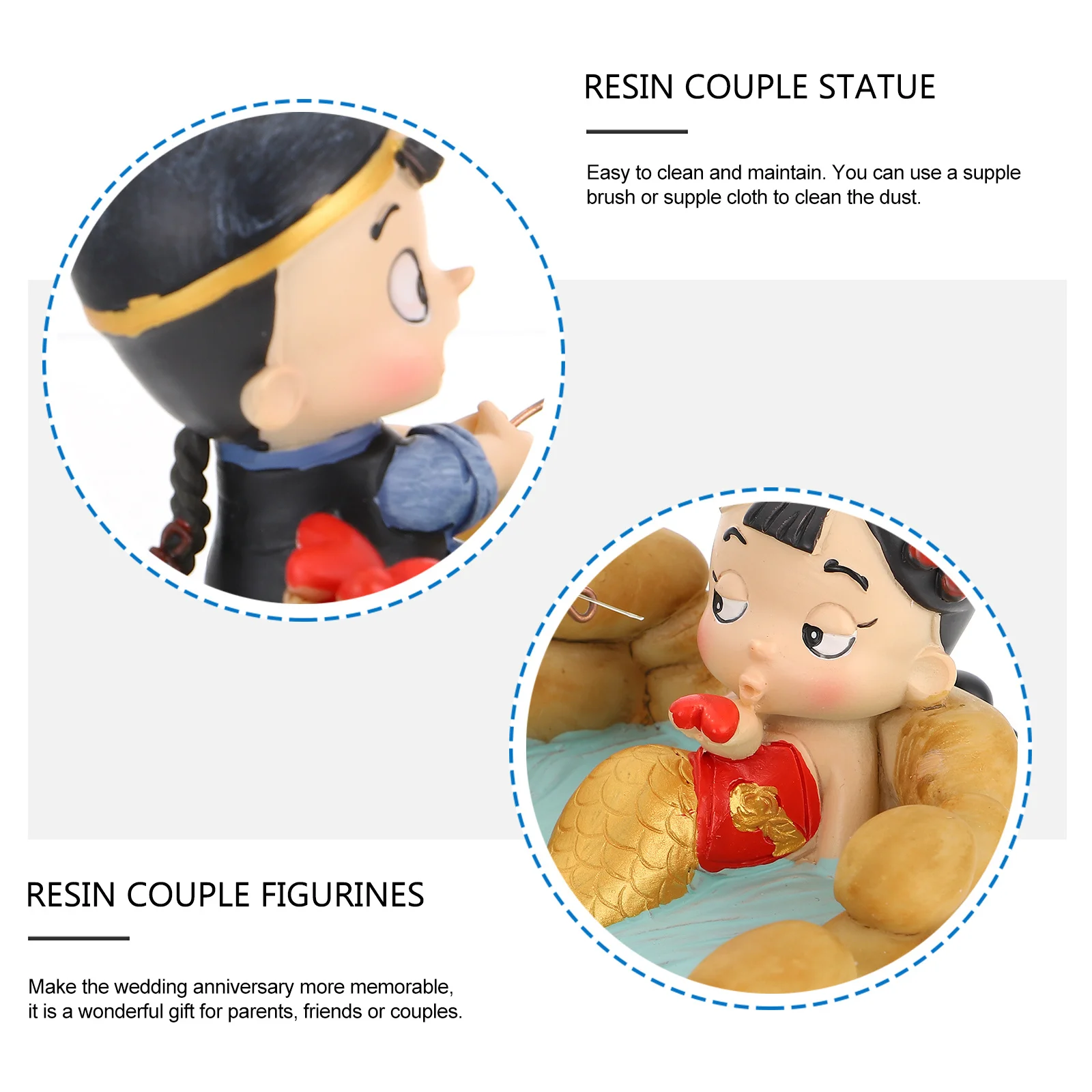 

Resin Married Couple Crafts Distinctive Appearance Easy Clean Maintain Bedroom Office Study Decor Resin Couple Statue