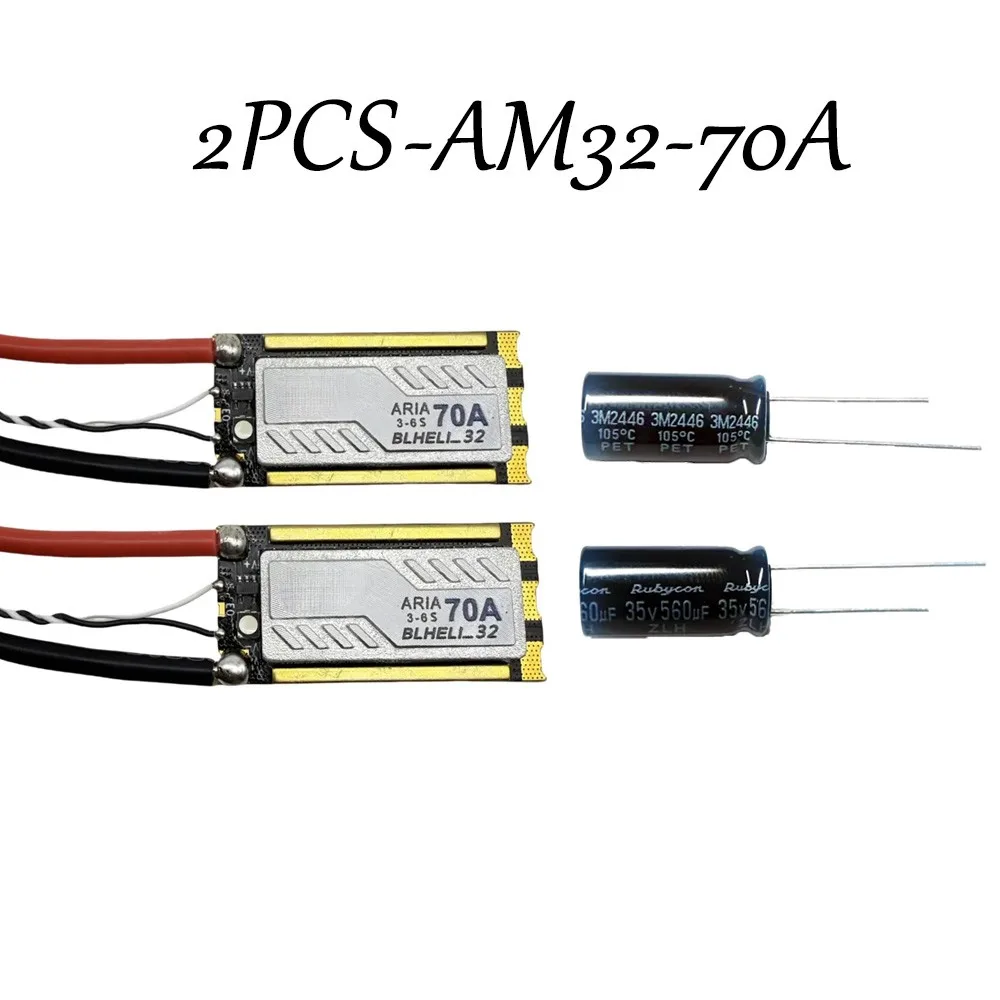 

2 шт. AM32-70A ESC 3-6S BLHeli_32bit 70A бесщеточный регулятор скорости FPV гоночный дрон часть квадрокоптера