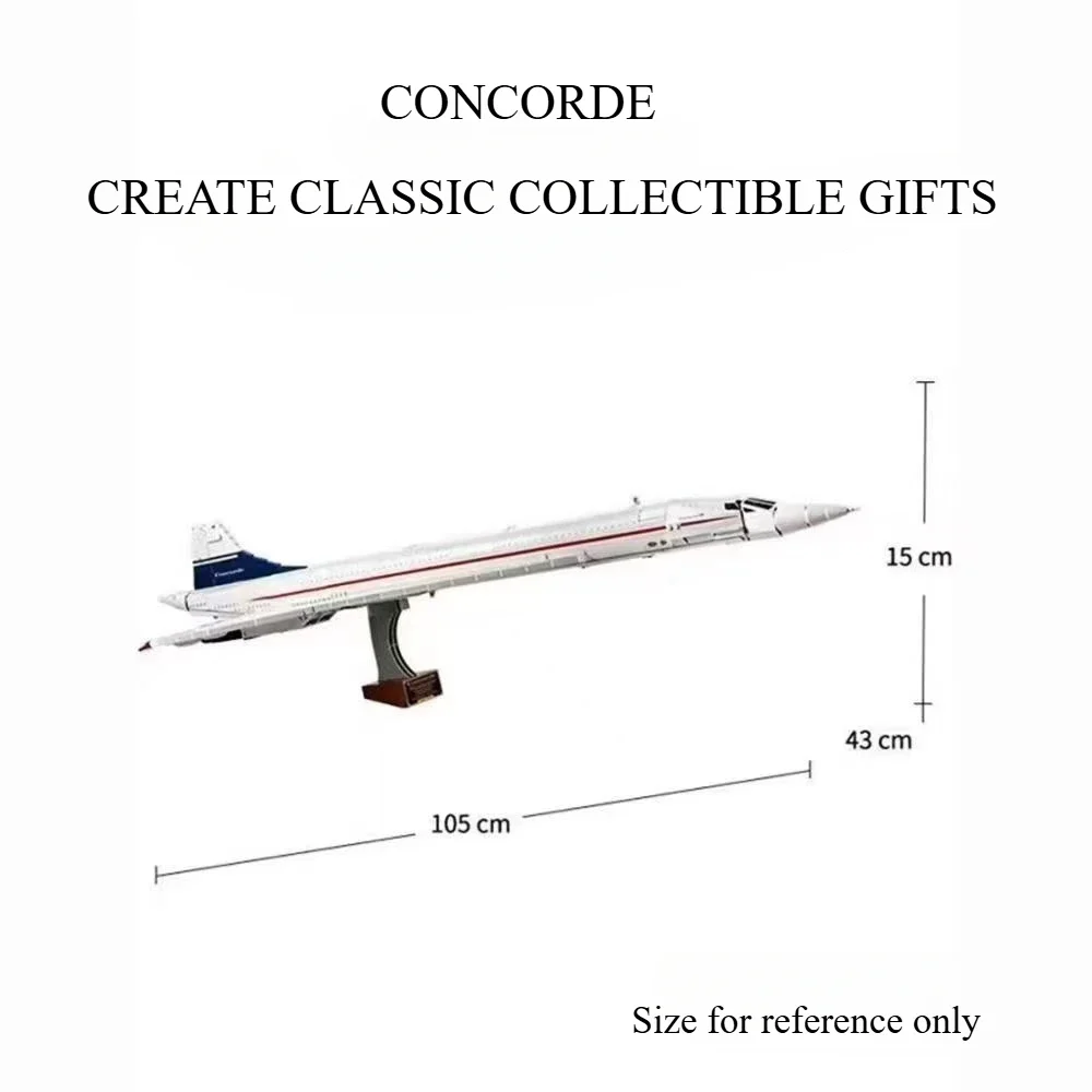 2083PCS Airbus Concorde Building Kit Il primo aereo di linea supersonico del mondo Spazio aeronautico 10318 Shuttle Blocks Giocattoli in mattoni Regali per bambini