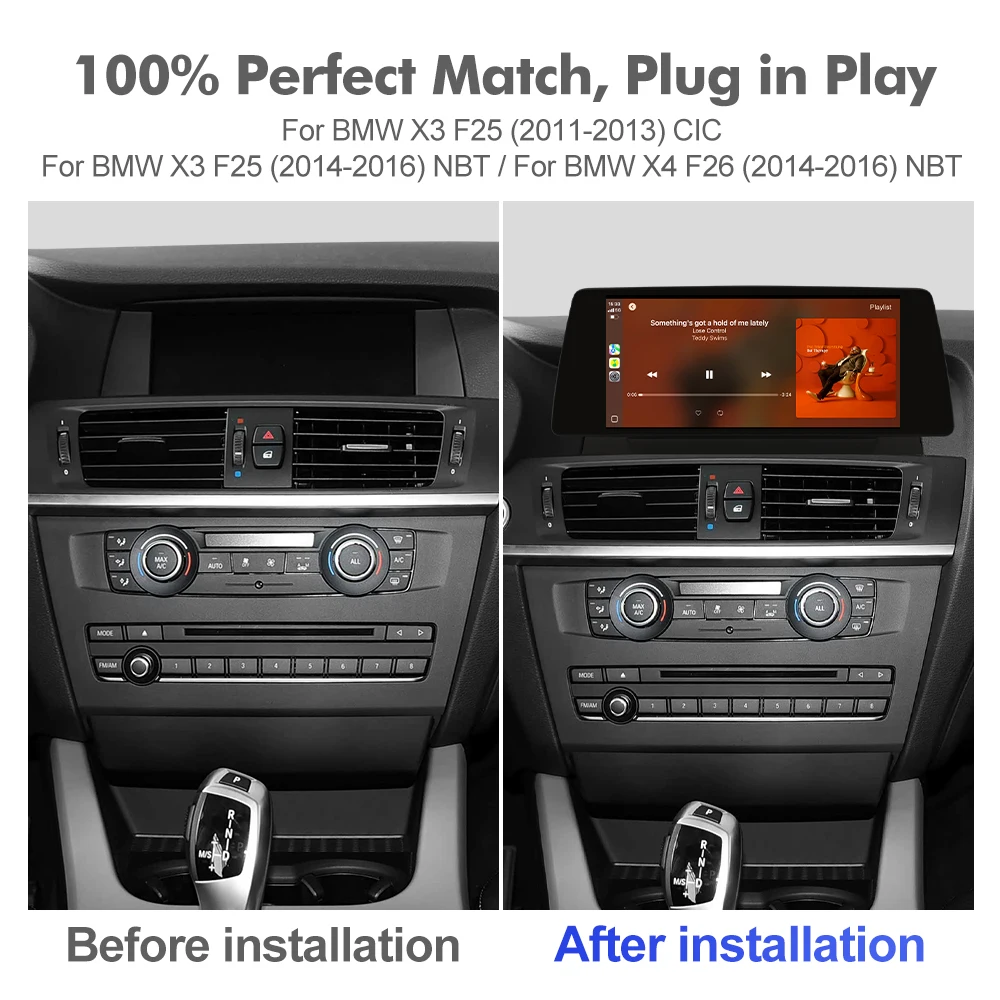 10.33 Inch Car Radio Head Unit Carplay Auto Multimedia Monitors For BMW X3 F25 X4 F26 CIC NBT Android Car Accessories Navigation