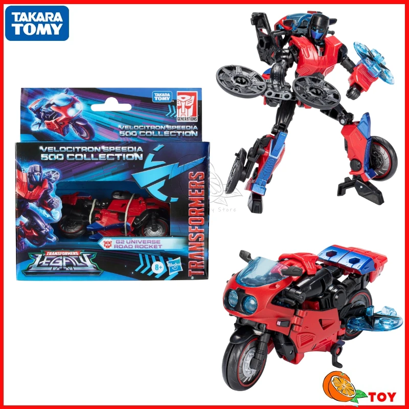 Em estoque takara tomy transformadores brinquedos legado velocitron speedia 500 coleção universo estrada foguete modelo robô coleção