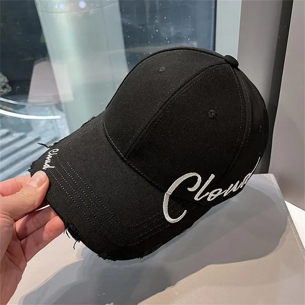 Korean Style Cotton Tide Black White Peaked Cap Simple Fashion Summer Baseball Hat for Men Women