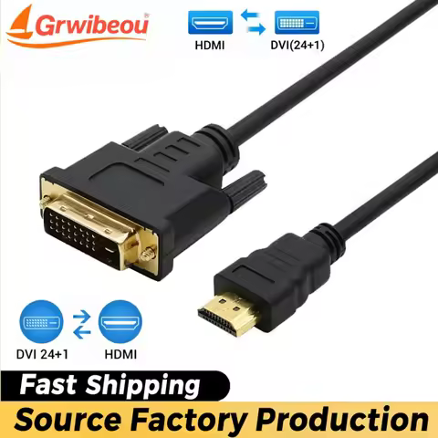 4K HDMI-compatible To DVI Adapter Cable 1080P Bi-direction 24+1 DVI DVI-D To HDMI-compatible Converter for HDTV XBOX DVD TV Box