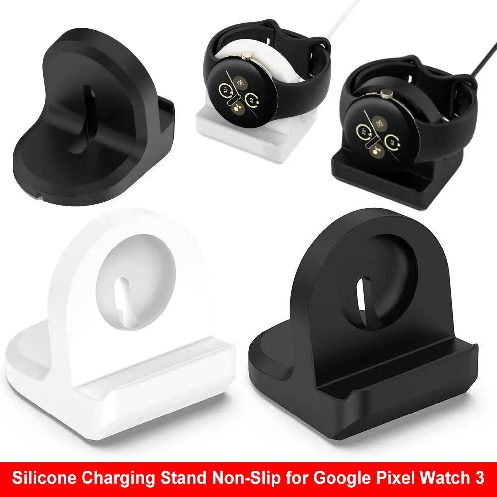 Charger Stand Silicone Non-Slip Charging Dock Stand Charger Base Holder for Google Pixel Watch 3 41mm 45mm for Fitbit Ace LTE