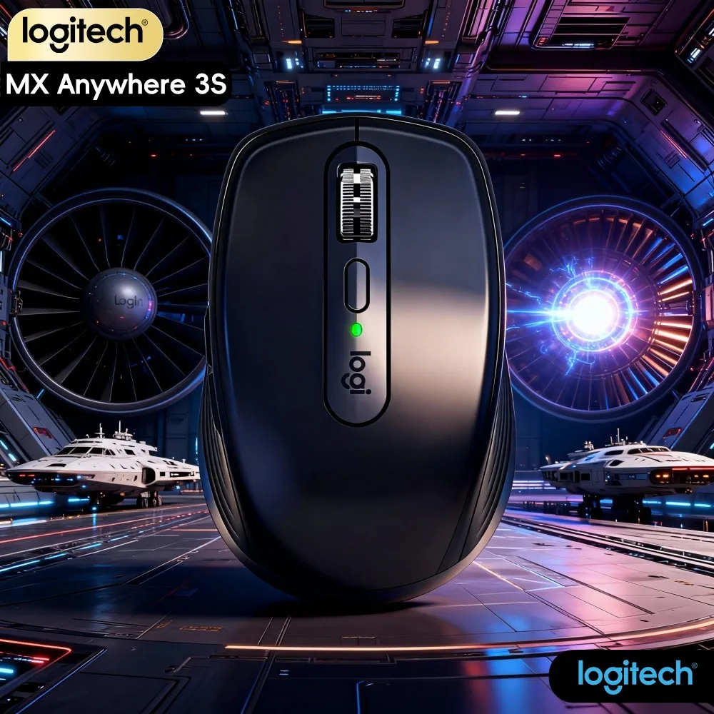 Logitech MX Anywhere 3S Office Mouse - 8K DPI, Hyper-Scroll, Silent Click, USB-C Fast Charge, Multi-OS Support, Anti-Slip Grip
