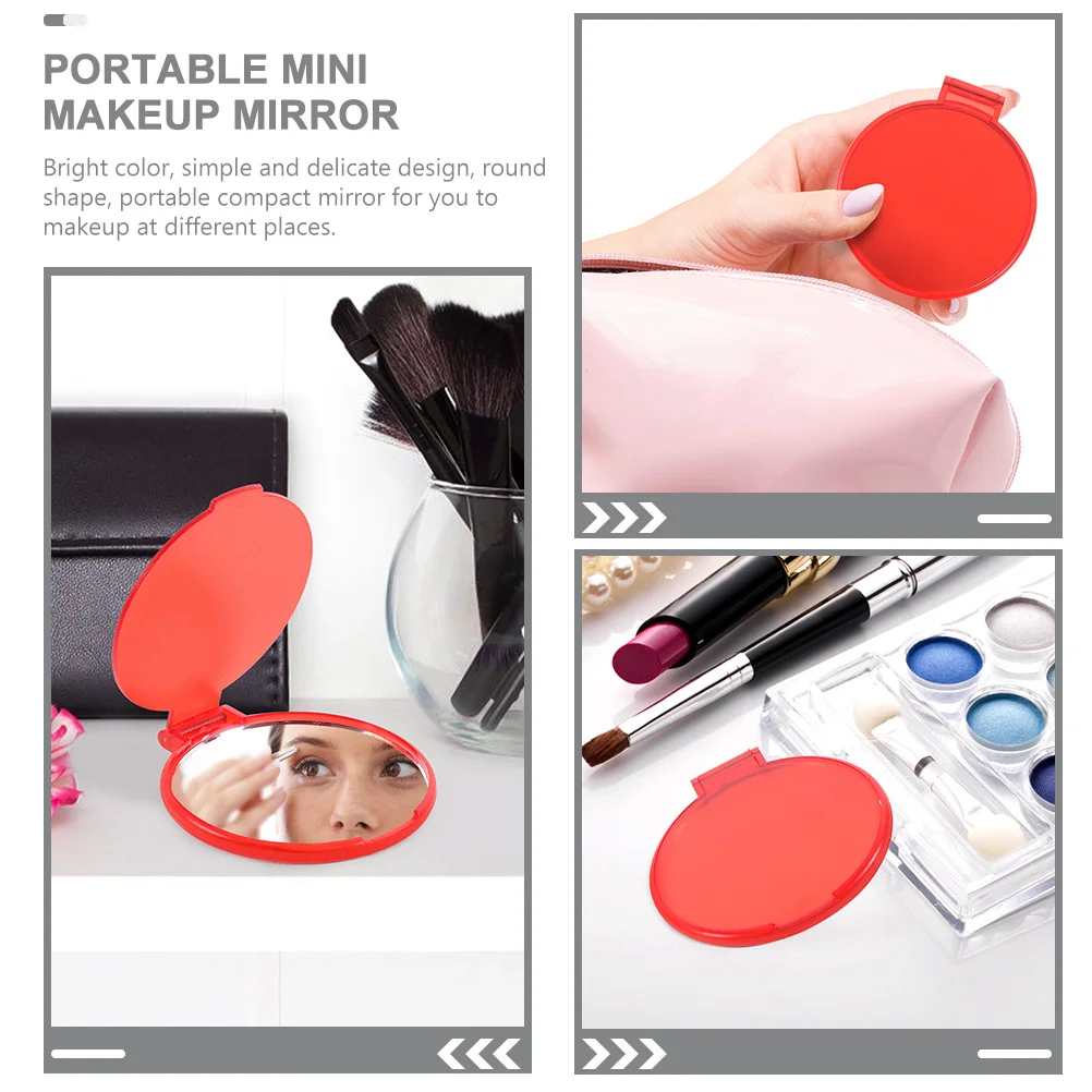 12 قطعة مرايا محمولة قابلة للطي مدمجة بجيب صغير مستدير للمكياج مرآة سفر صغيرة مرايا صغيرة مرآة مدمجة
