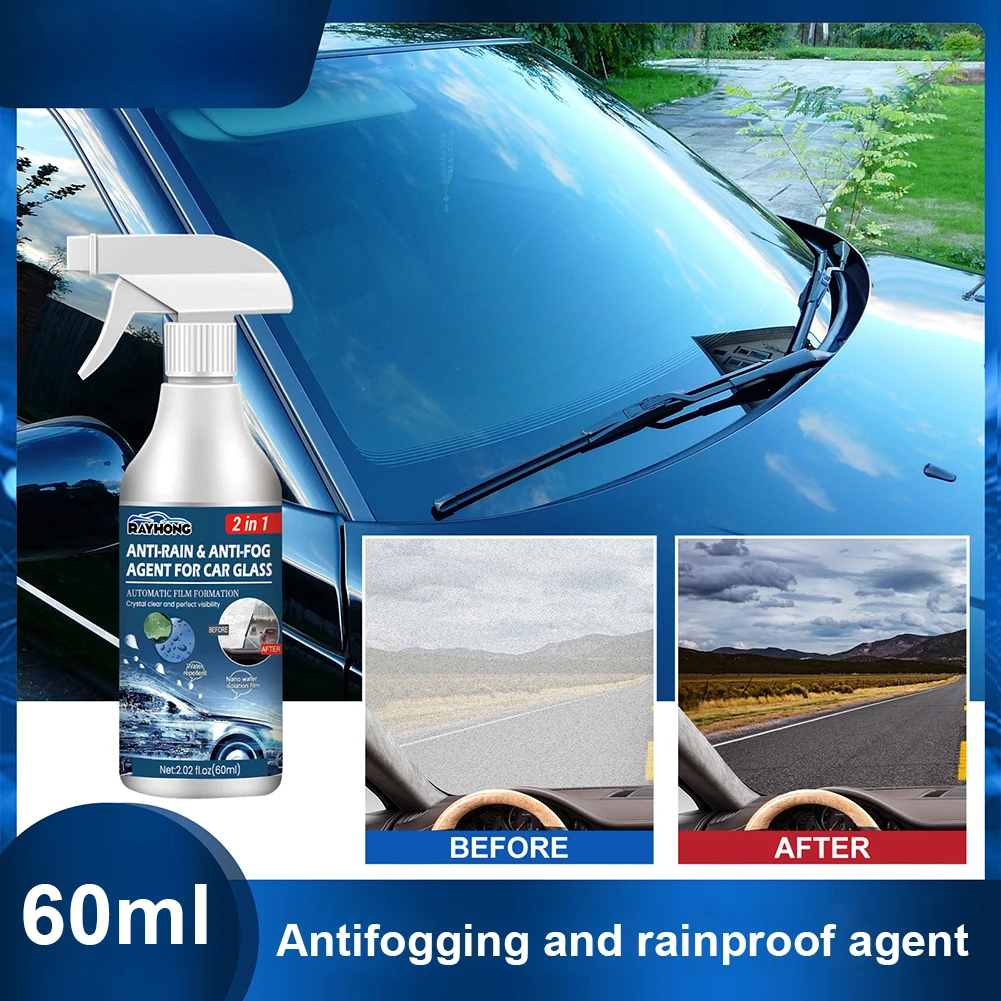 60ml Portable Car Glass Rainproof Antifogging Coating Agent Long Lasting Cleaning Accessories for Windshield Rearview Mirror