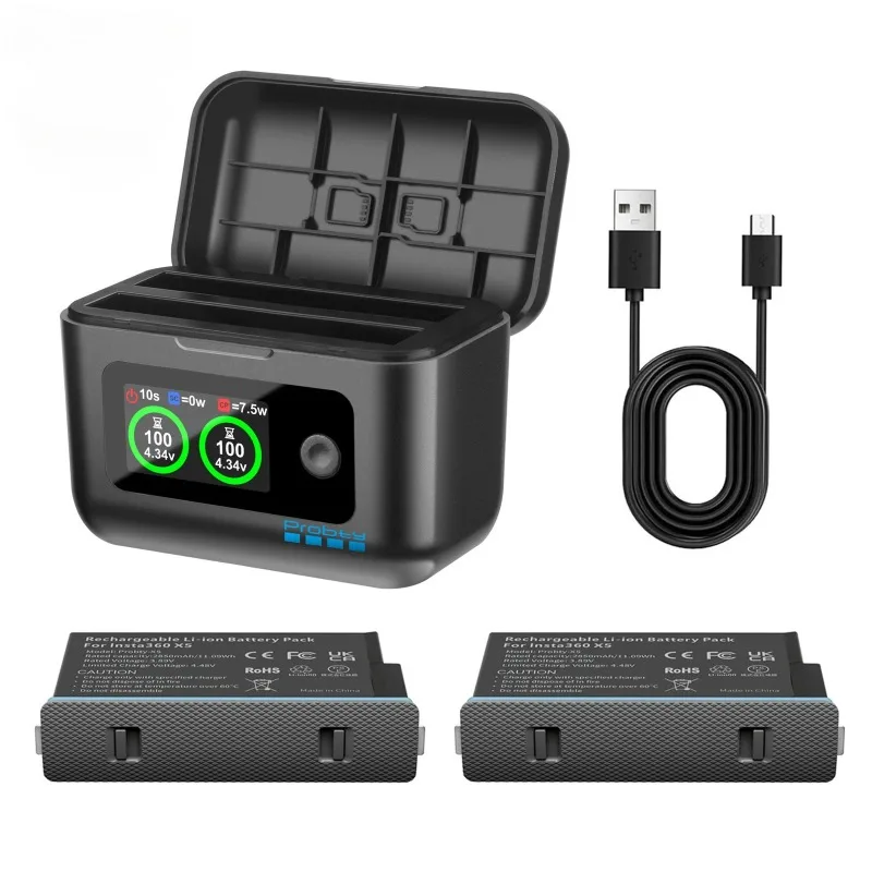 

Аккумулятор высокой емкости 2850 мАч и быстрое зарядное устройство для портативной камеры Insta360 X5