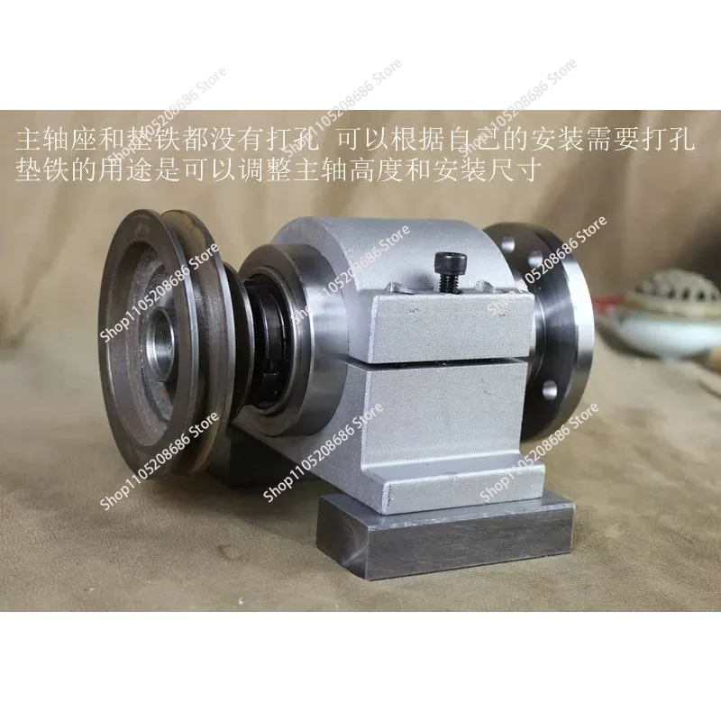 Lathe spindle high strength lathe head assembly with flange tapered bearing