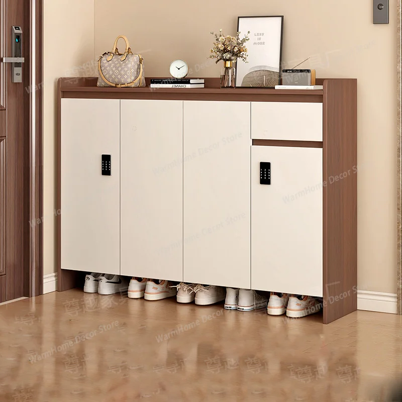 

Mobile Wooden Shoe Cabinet Organizer Storage Living Room Display Designer Luxury Shoe Shelf Modern Gabinete Entrance Furniture