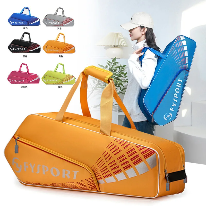 Large Capacity Badminton Bag for Men Women, Multifunctional Gym Sports Duffle Tennis Racket Backpack Shoulder Handbag