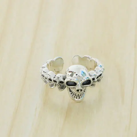 

925 sterling silver ring for men and women Vintage heavy work skull element street feeling personality versatile ring index fing