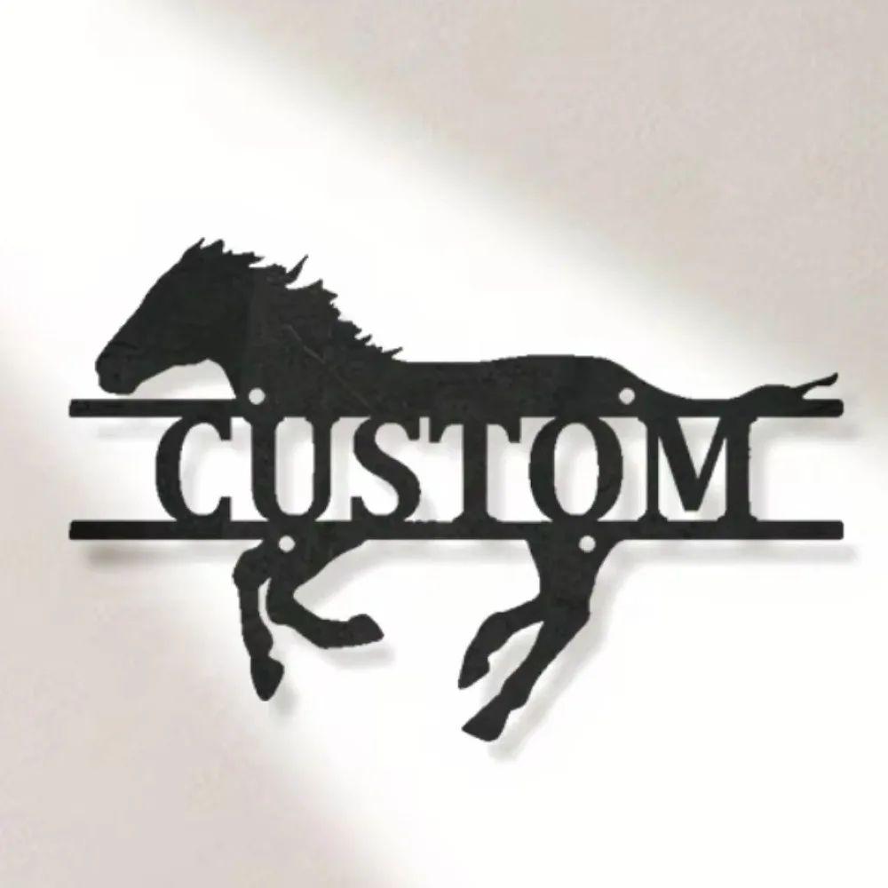 

High - End Exclusive 1pc Metal Equine Emblem. Tailorable, Rustic Barn ID. Ideal Indoor Outdoor Ranch Wall Adornment.