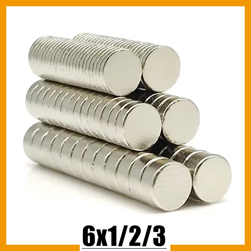 6x1 6x2 6x3mm 50/100/200/500/1000 N35 Small Round Strong Neodymium Magnetic 6*1 6*2 6*3mm Craft Diy Whiteboard Magnet Imanes