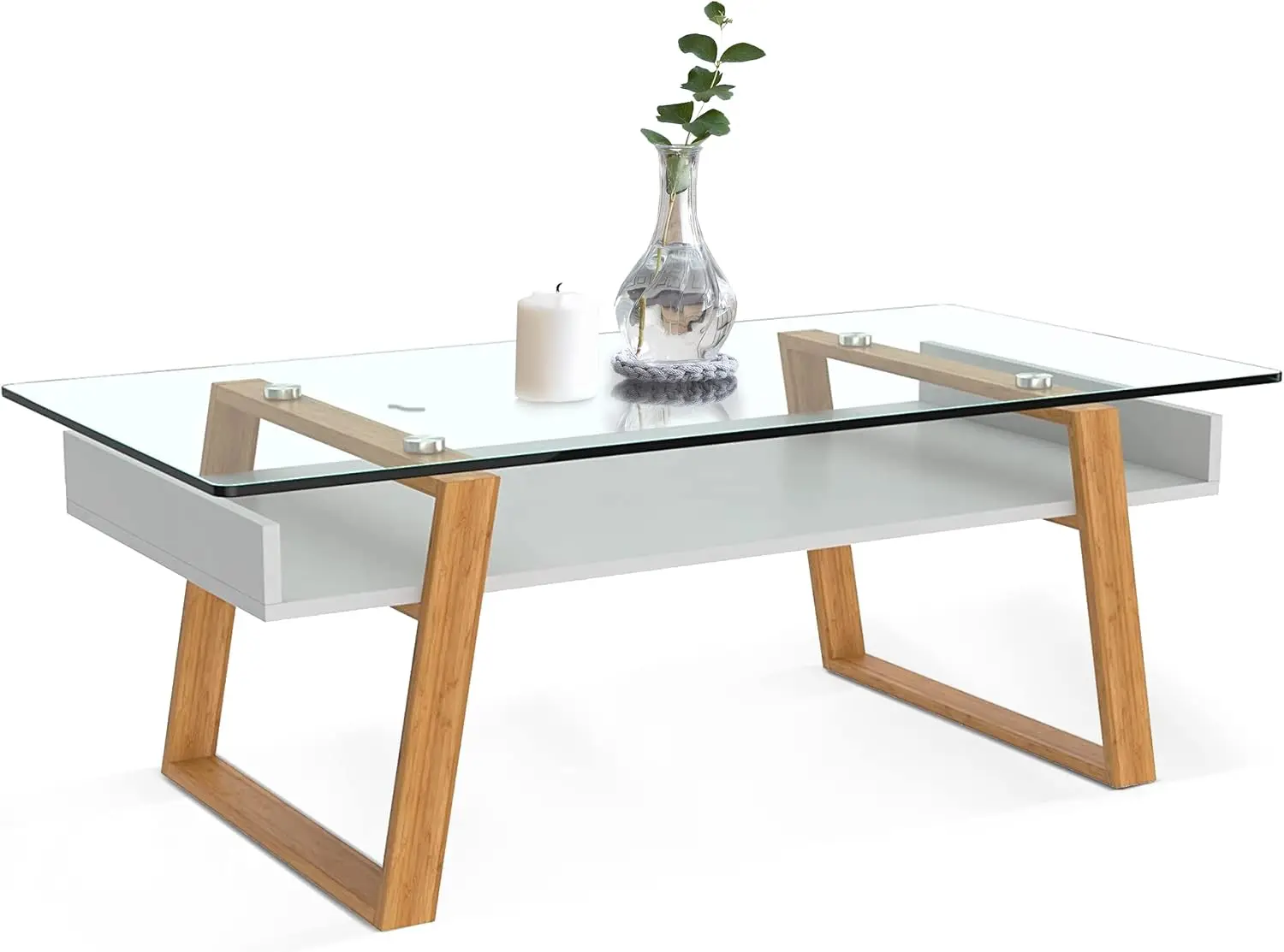 Small Side Table Can be Used as a Modern Coffee Table or for The Living Room,Glass Kitchen Table for Small Spaces