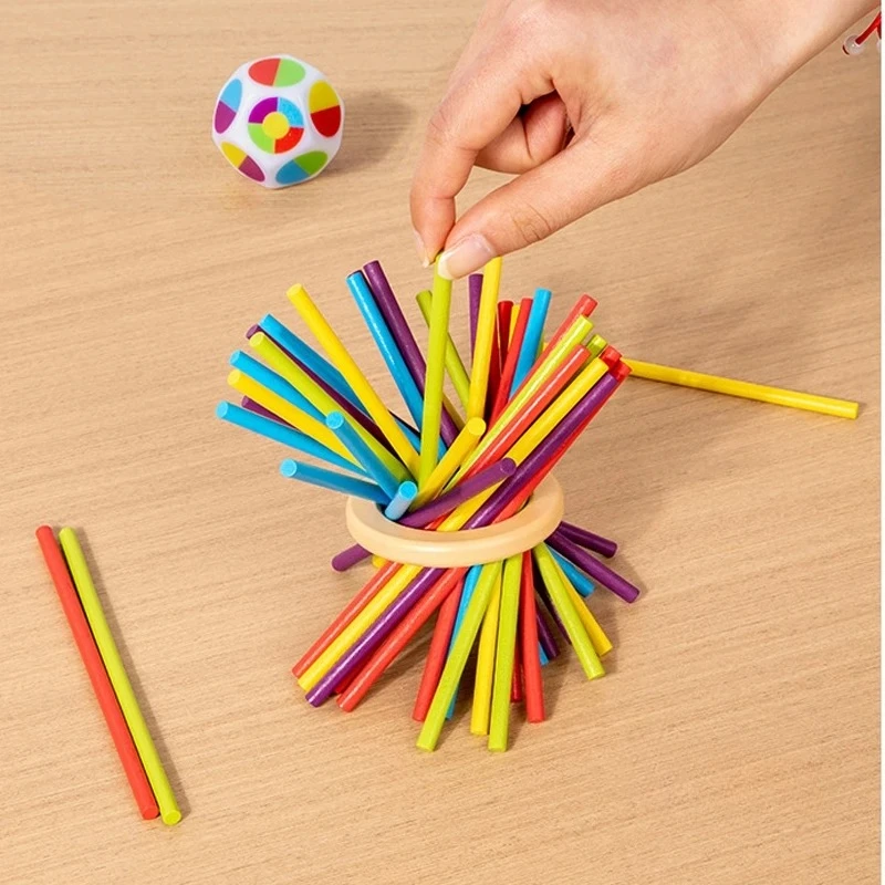 Montessori Game Wooden Stick Tower Toy With Sticks Dice Motor Skills Development Stick Counting Math Educational Toy For Kids