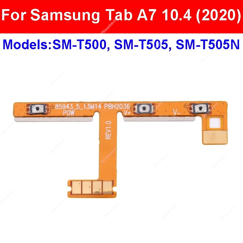 For Samsung Galaxy Tab A7 10.4 (2020) SM-T500 SM-T505 SM-T505N On OFF Power Volume Buttons Up Down Flex Cable Replacement Parts