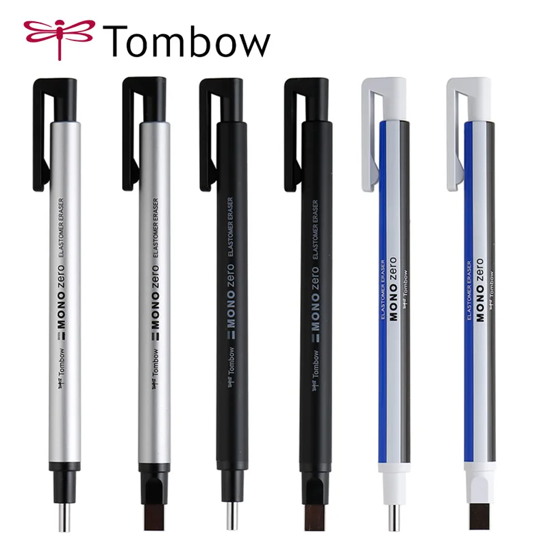 TOMBOW MONO Zero Eraser Mechanical Eraser Meticulous Highlighting Refillable Pen Shape Rubber Press Type School Stationery