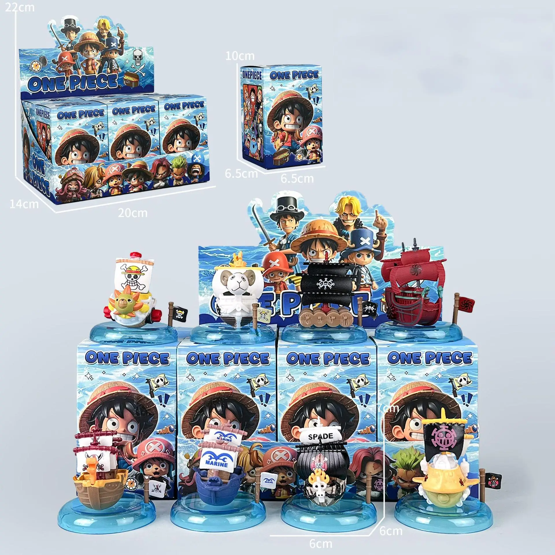 8 Pirate Ship Straw Hat Road Plum Blossom Good News Sun Blackbeard Blind Box Anime Character Decoration Ornaments Twisted Egg Do