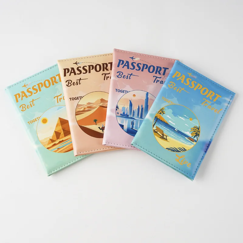 

UV Color Desert Beach Printing Travel Scenery Passport Cover Passport Holder Ticket Clip Passport Travel Wallet ID Card Holder U