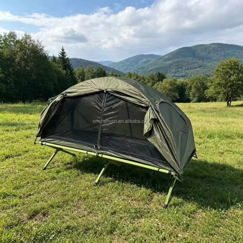 YTYINWholesale Double Layer Off Ground Camping Cot Tent, Portable Waterproof Elevated Tent Bed For Outdoor Hunting Trip