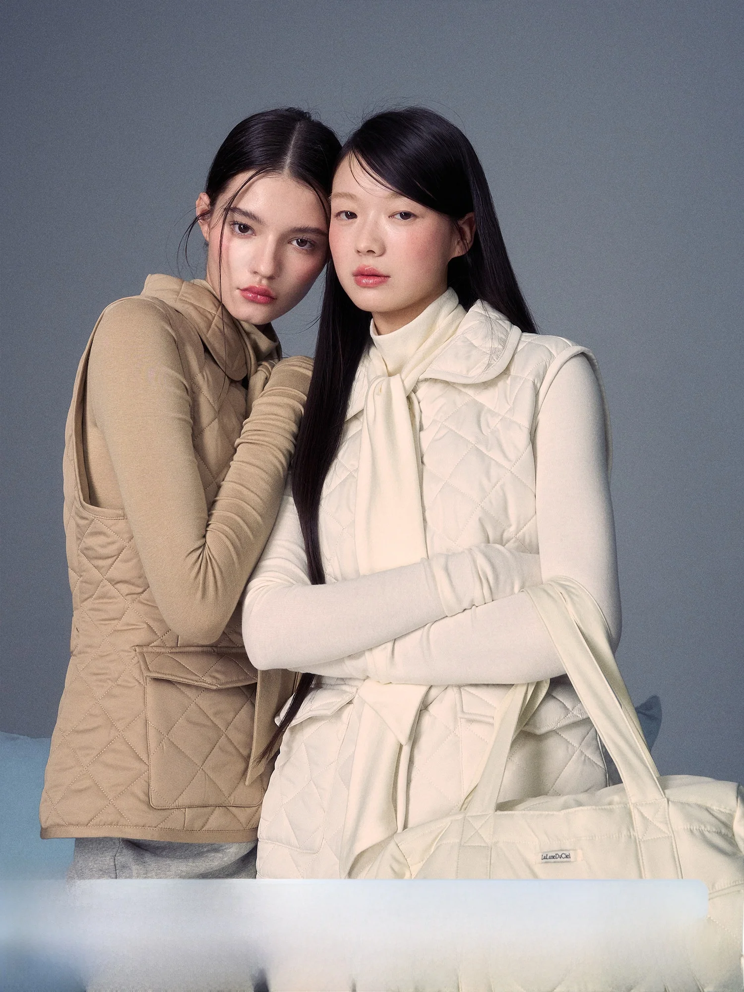 

Жилет женский стеганый LaluneDuCiel, повседневный, универсальный, однотонный, простой, зимний, хлопковый, с длинным рукавом, коллекция 2025