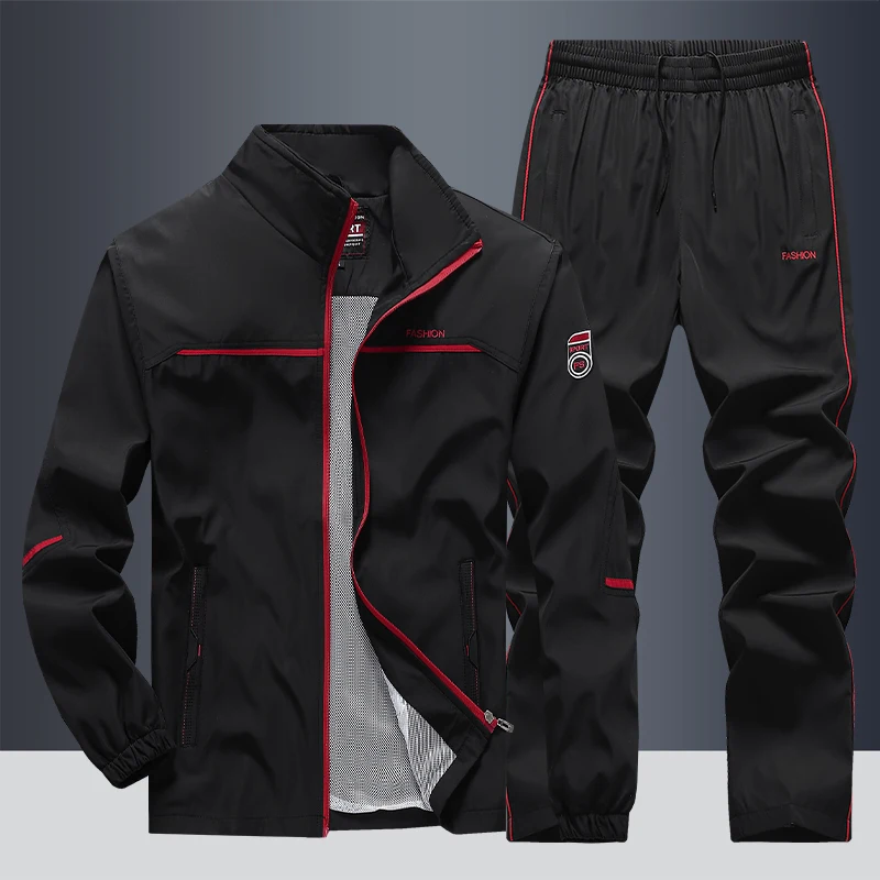 Chándal atlético para hombre, chándal informal para correr, gimnasio, chaquetas de 2 piezas, pantalones de chándal para correr, entrenamiento de
